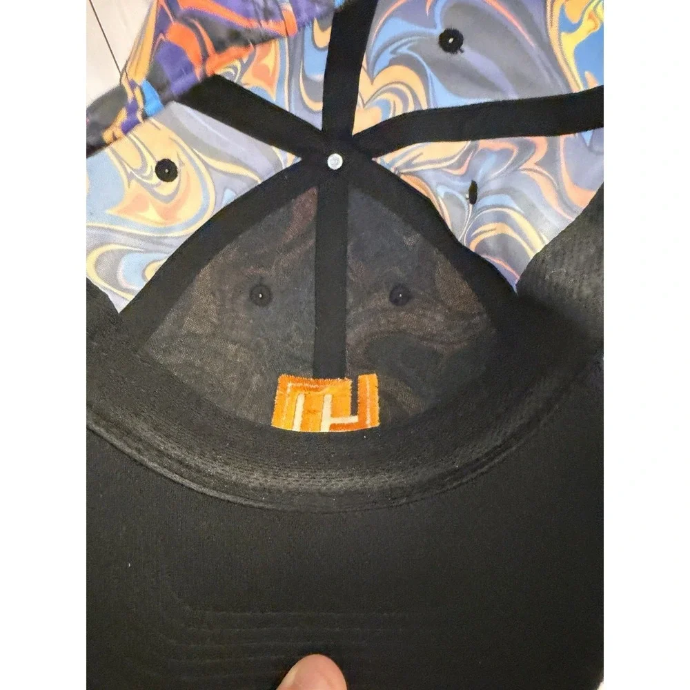 Loudmouth Golf Hat Psychedelic Swirl Orange Blue Purple Retro Adjustable Cap